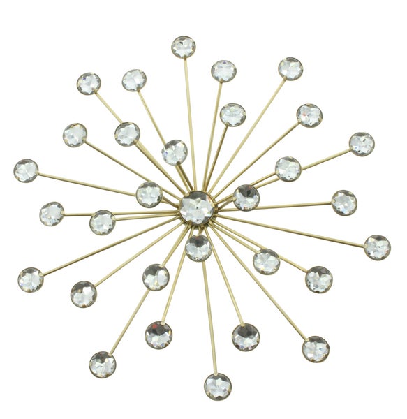 FRANK FLECHTWAREN | Wanddeko Kristallblüte, 3er Set, METALL, Ø 25 cm