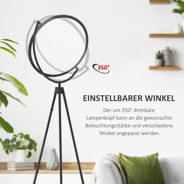 HOMCOM Stehlampe, 60 x 60 x 163 cm, ABS, Schwarz