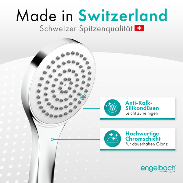 Engelbach® Handbrause, Universal Duschbrause (9L/Min) - Chrom