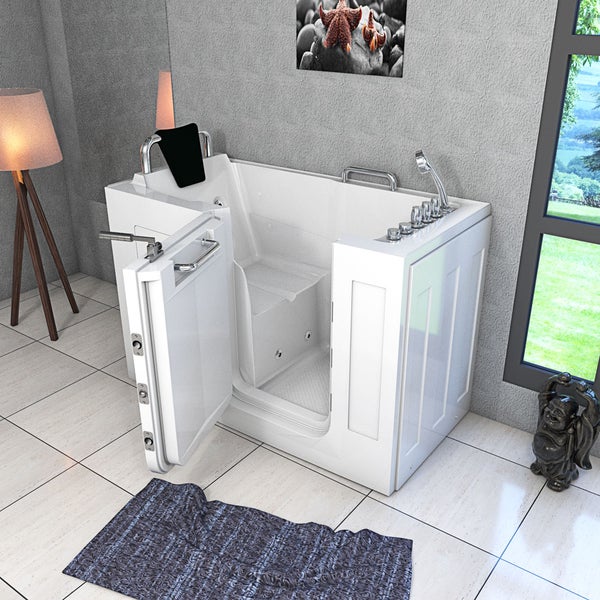 Sitzwanne Whirlpool Wanne mit Tür S07WP-TH-B-L 140x76cm
