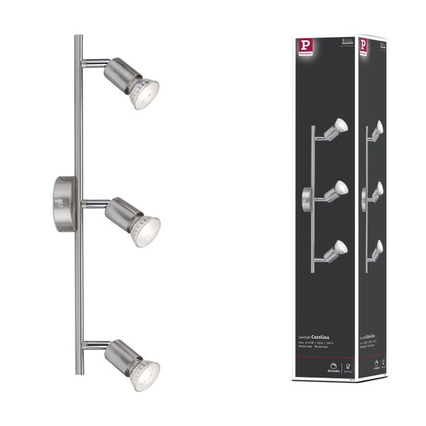 Paulmann Carolina Strahler mit drei Leuchten und Produktverpackung