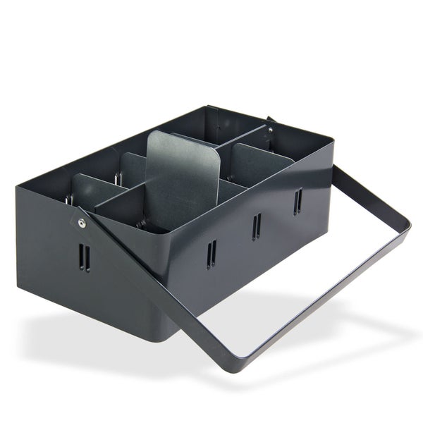 PROREGAL Dosenhalter für Werkstattwagen Cheetah Pulverbeschichteter Stahl HxBxT 10 x 28,5 x 16 cm Anthrazitgrau