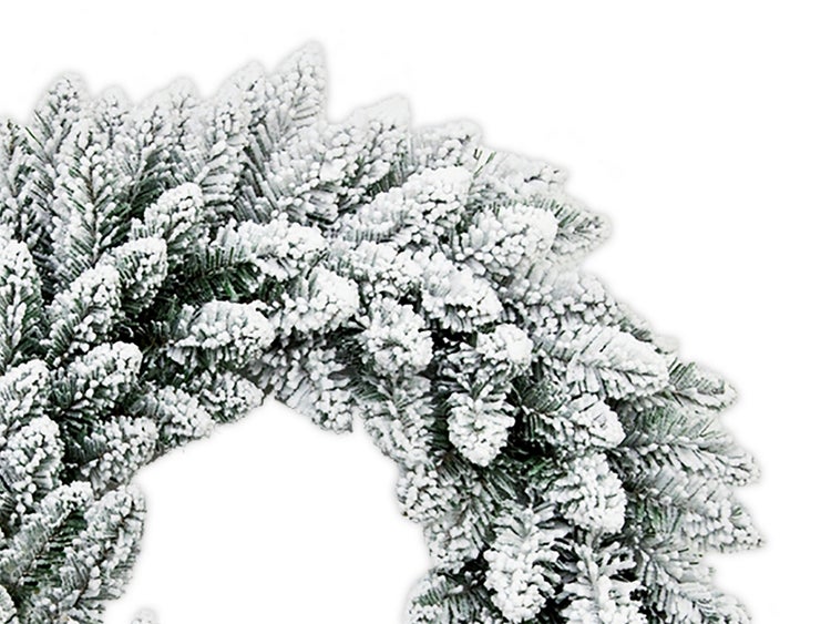 LAALU Weihnachtskranz künstlich undekoriert schneeweiß DELUXE Viola 30 cm zum Tisch und Hängen