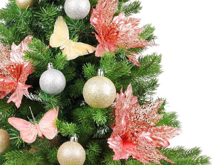 Geschmückter künstlicher Weihnachtsbaum POMPADURKA 60 cm mit LED-BELEUCHTUNG IM TOPF