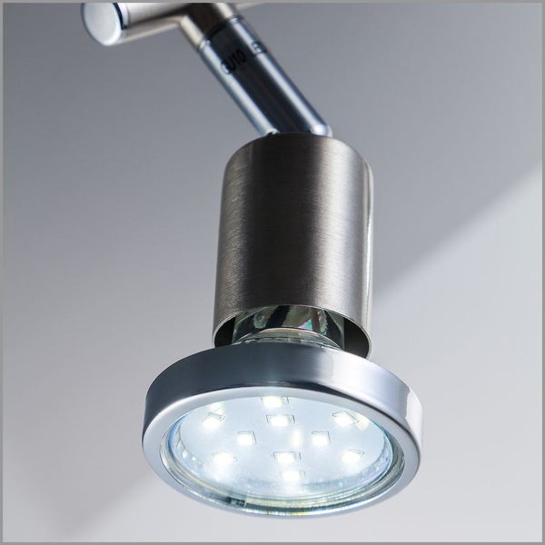 Deckenstrahler - 6W, 500lm, LED, schwenkbar, 2-flammig, GU10, warmweiß, matt-nickel
