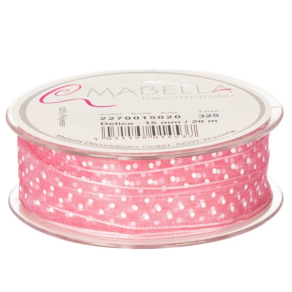 Mabella Delice Dekorband, 15 mm breit, 20 Meter auf Spule