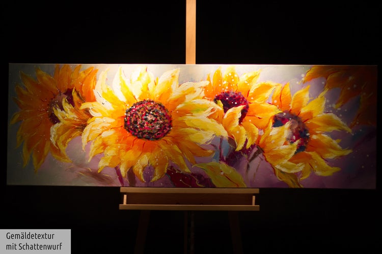 Handgemaltes Gemälde Acrylfarbe 150x50cm Lila