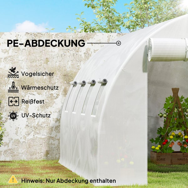 Weiße Polyethylen-Gewächshausabdeckung mit Vogelschutz, Wärmeschutz, Reißfestigkeit und Ultraviolettschutz. Hinweis: Nur Abdeckung enthalten.
