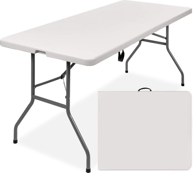 Goliving Klapptisch - Klapptisch - Campingtisch - Outdoor-Klapptisch - Wetterfest - 180 x 70 x 74 cm - Weiß