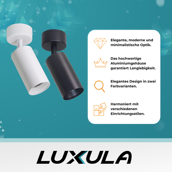 Zwei Luxula Deckenstrahler aus Aluminium