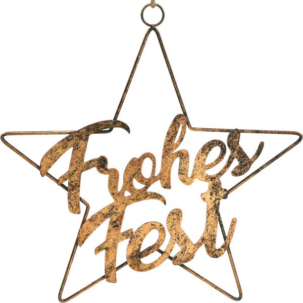 Dekoration Stern mit Schriftzug Frohes Fest