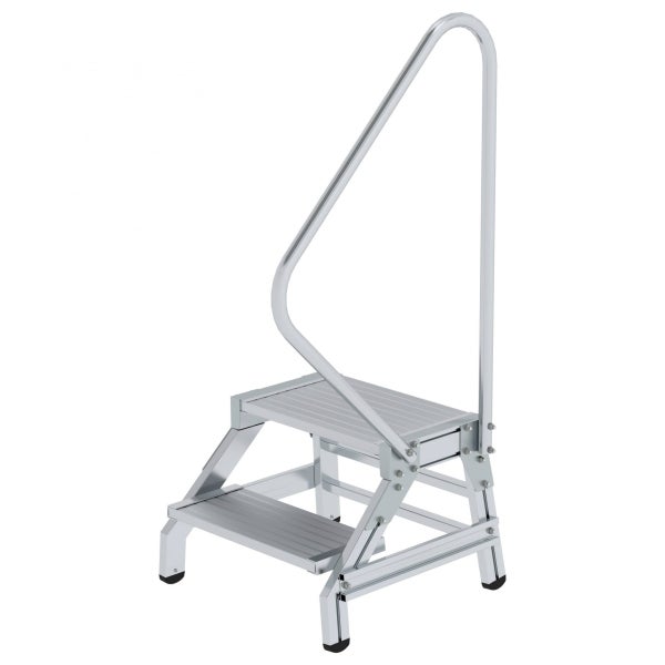 Zweistufige Trittleiter mit Haltebügel für sicheren Stand