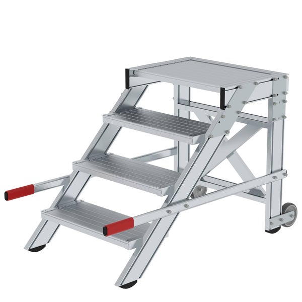 Rollbare Arbeitsbühne mit vier Stufen aus Aluminium