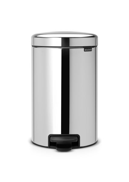 Brabantia Klassischer Tretmülleimer Mit Soft Verschluss 12 Liter HxBxT 41,1 x 25,1 x 33,8 cm Metall Edelstahl