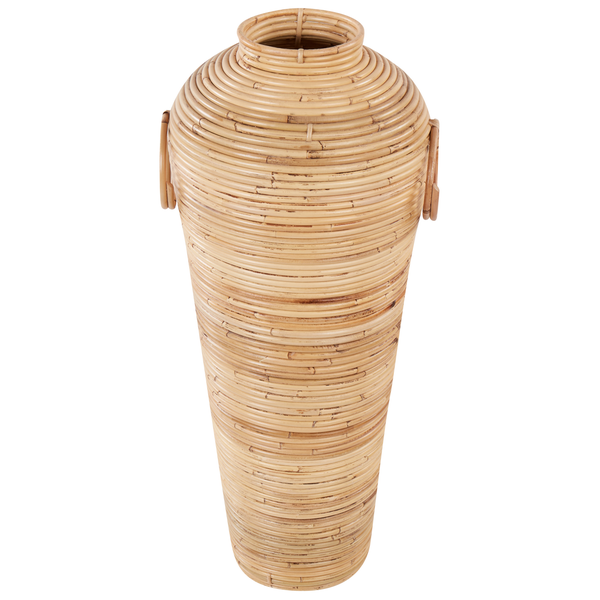 Dekorative, hohe Vase aus Rattan