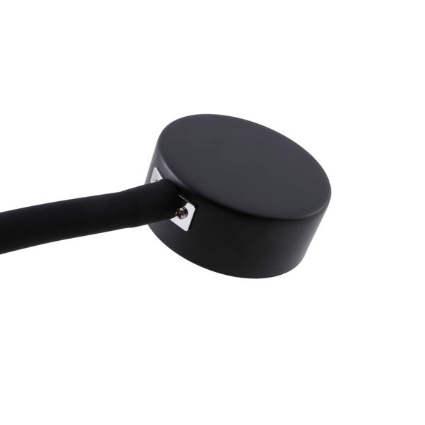 Nahaufnahme einer schwarzen Lampe mit flexiblem Arm