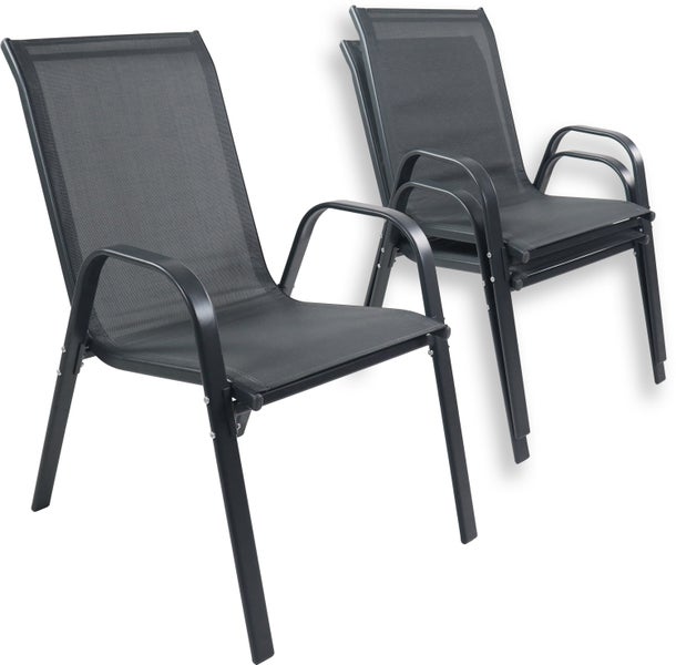 3tlg Balkonset Gartenmöbel Stapelstühle Set Sonlas