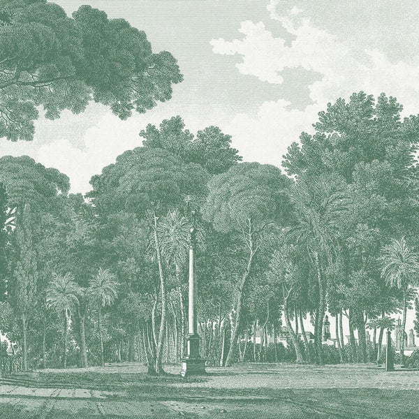 Tapete mit Parkmotiv und Bäumen