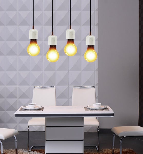 Solo Pendelleuchte minimalistisch weiß, Einzel Hängelampe Loft Look | Wohnzimmer Esszimmer Leuchte