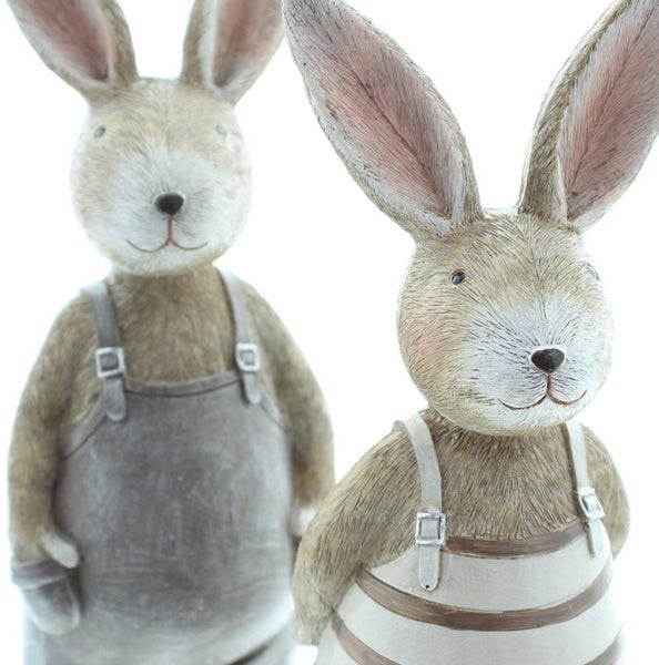 FRANK FLECHTWAREN | Hase Lio & Mia, 2er Set, POLYRESIN, 10 x 8 x 29 cm