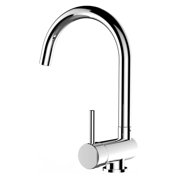 Wasserhahn Vorfenster Küchenarmatur, Umklappbar 6 CM, mit 360° schwenkbarem U-Auslauf, Verchromt