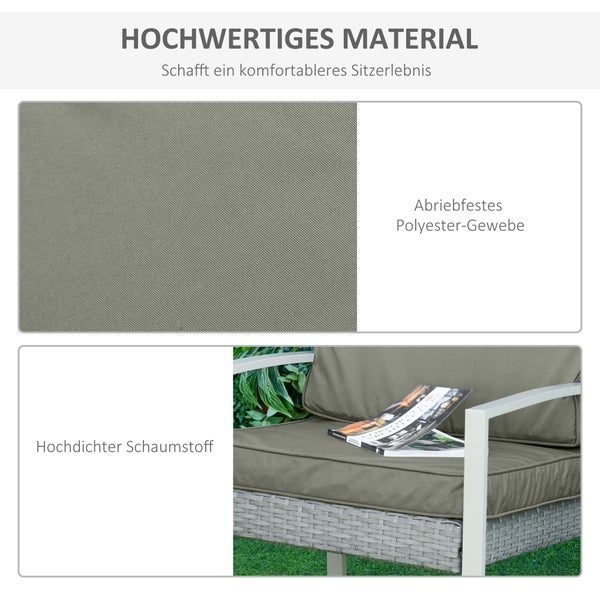 Outsunny 2er-Set Sitzkissen, 56 x 52 cm Stuhlkissen mit Reißverschluss, Stoffbezug, 7cm dick Polsterauflage, waschbar Sitzpolster für Haus, Garten, Auto, Büro, Sofa, Stühle, Dunkelgrau