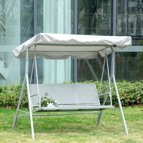Outsunny Hollywoodschaukel, 170 x 110 x 153 cm, Metall, Grau+Silber