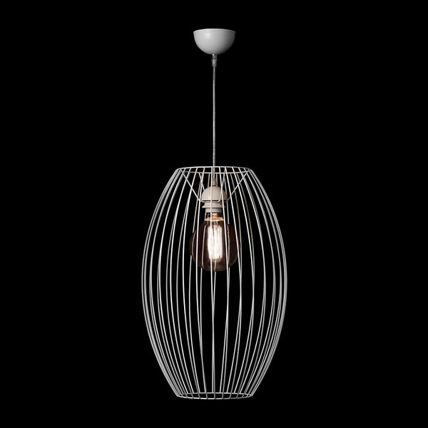 Loft Stil Gitterlampe Modern Weiß 55 cm | Wohnzimmer Esszimmer Leuchte