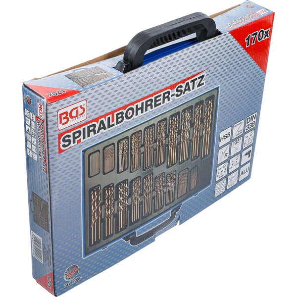 BGS Technic Spiralbohrer Satz mit 170 Teilen im Koffer