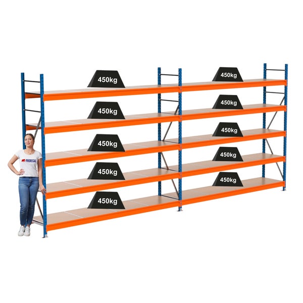 Regalsystem mit einer Traglast von 450 Kilogramm pro Ebene