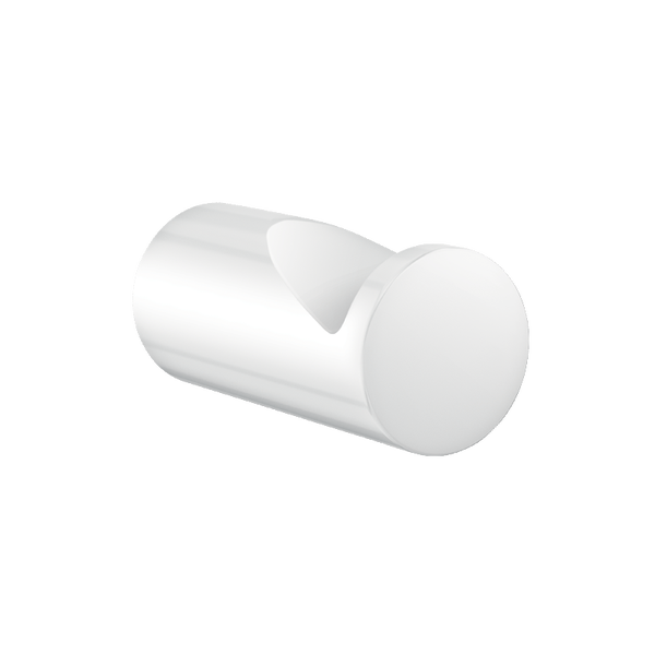Zylindrischer Handtuchhaken in Weiß zur Wandmontage.