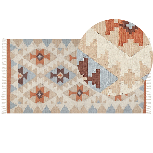 Teppich DILIJAN Bunt 80 x 150 cm Baumwolle Kelim