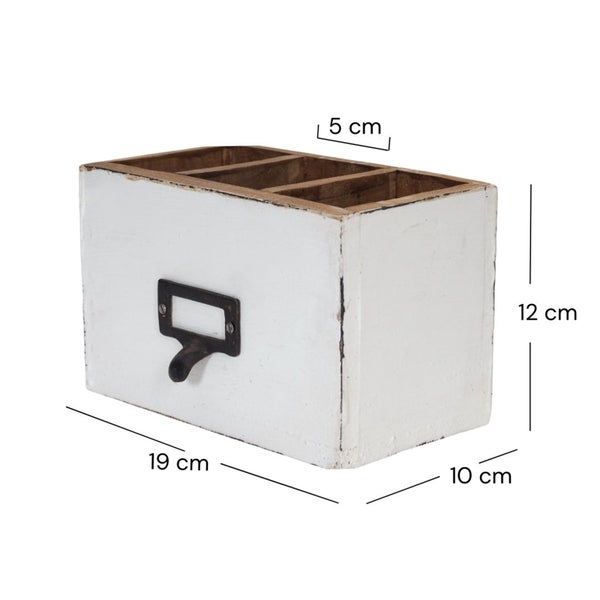 Stiftehalter-Box Vintage 19 Mahagoni 06 weiß-landhaus