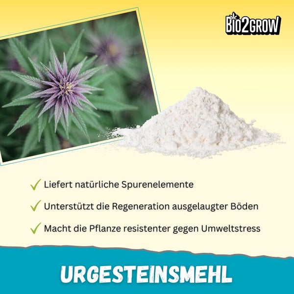 Gesteinsmehl zur Bodenverbesserung und Pflanzenstärkung