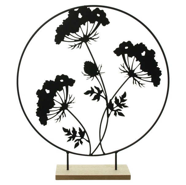 FRANK FLECHTWAREN | Dekoring Blumen, METALL, HOLZ, 35 x 7 x 39,5 cm