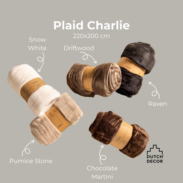 Abbildung von vier zusammengerollten Charlie-Plaids in verschiedenen Farben und Größen.