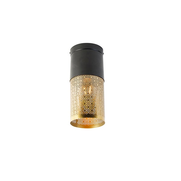 Industrielle Deckenlampe schwarz mit Gold - Raspi