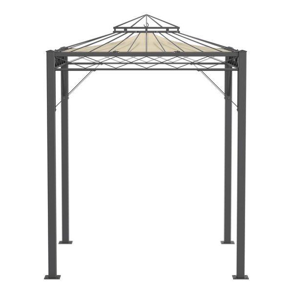 Pavillon ELEO Bolzano 2 x 2 m anthrazit - pulverbeschichtet | mit Sonnensegel ecru