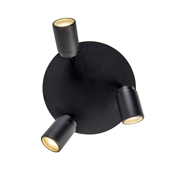 Schwarze Deckenleuchte mit drei Spots