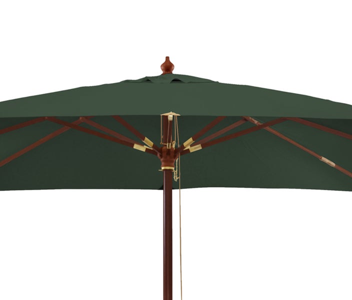 Sonnenschirm quadratisch 250 cm grün Windauslass UPF 50