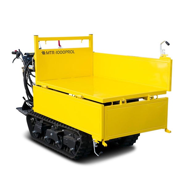 Gelber Mini Dumper mit Kettenlaufwerk für den Transport von Schüttgut
