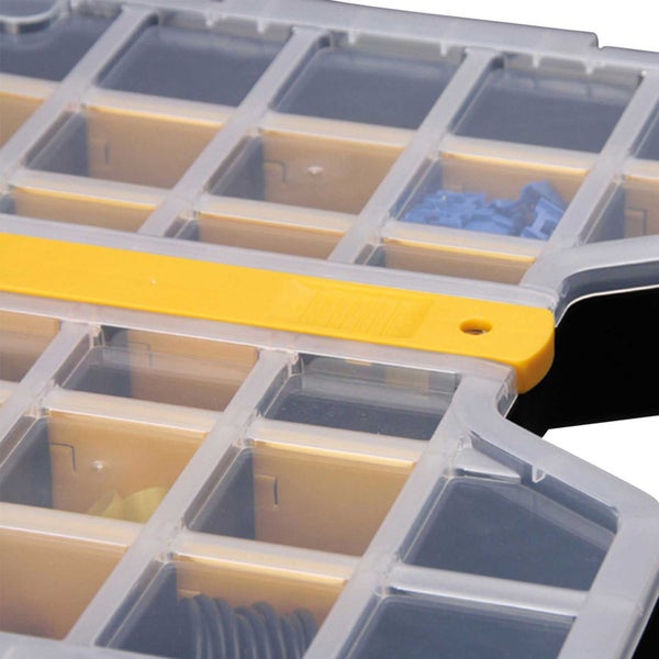 PROREGAL SparSet 10 x Sortimentskasten EuroPlus Basic HxBxT 7,2 x 46,5 x 37,5 cm Schwarz-Transparent-Gelb
