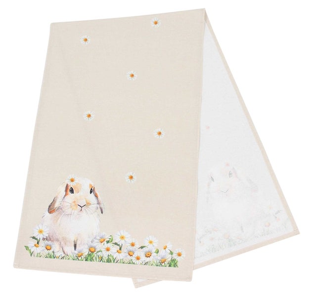 FRANK FLECHTWAREN | Tischläufer Blumenhase, POLYESTER, BAUMWOLLE, 40 x 140 cm