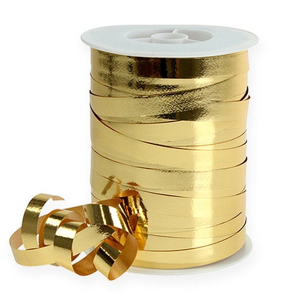Spule mit goldenem Kräuselband für Dekorationen