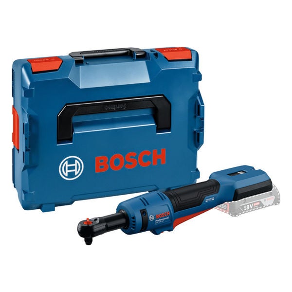 Bosch Logo mit Akku-Ratschenschrauber und Transportkoffer