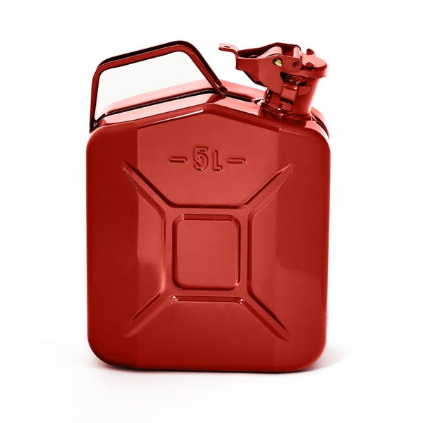 BW® Kraftstoffkanister Metall Benzinkanister 5x 5 Liter - Rot - RAL 3000 - TÜV-geprüft und UN-Zulassung - Made in Europe