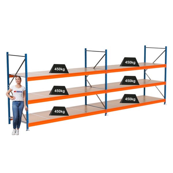 Regalsystem mit mehreren Ebenen und einer Tragkraft von 450 kg pro Ebene