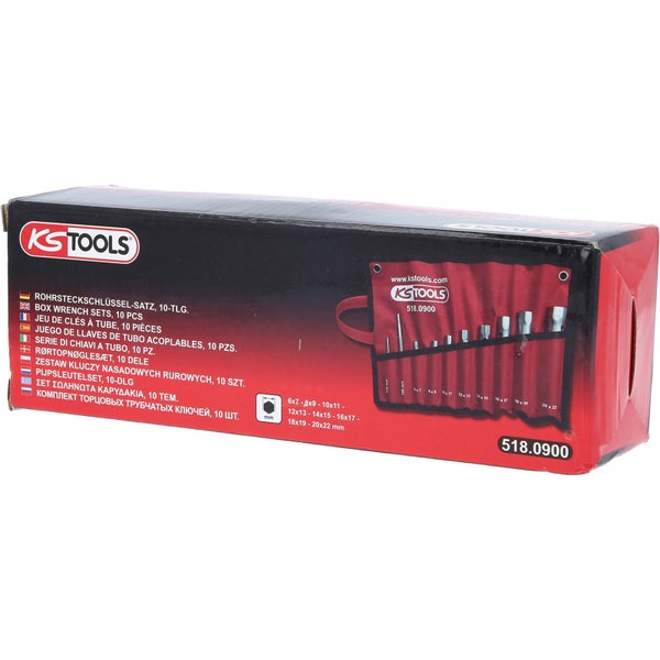 KS TOOLS Rohrsteckschlüssel-Satz 10tlg. 6 x 7 - 20 x 22 mm - 518.0900