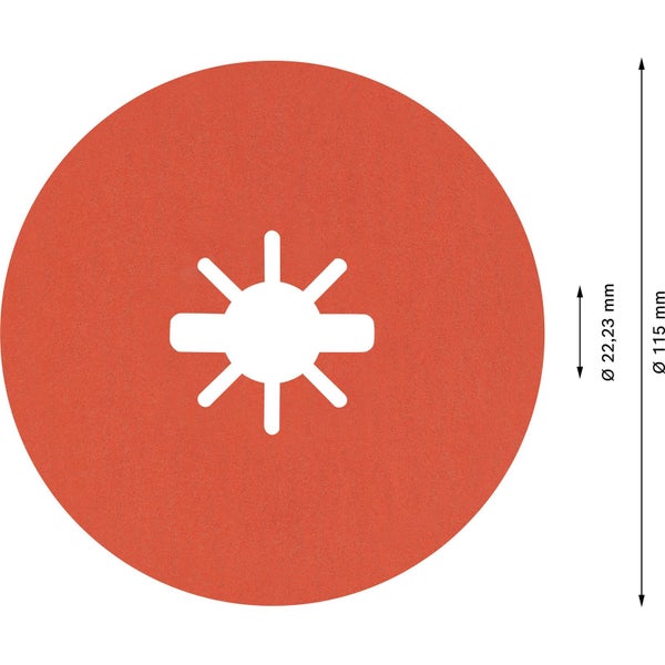 Schleifscheibe mit einem Durchmesser von 115 mm und einer Bohrung von 22,23 mm