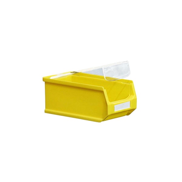 PROREGAL SuperSparSet 40 x Gelbe Sichtlagerbox 2.0 Mit Abdeckung HxBxT 7,5 x 10 x 17,5 cm 0,8 Liter Sichtlagerbehälter Sichtlagerkasten
